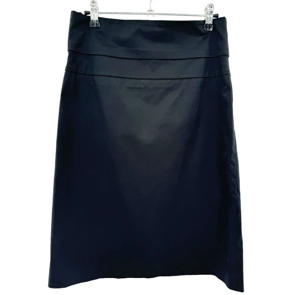 CLUB MONACO Black Knee Length Pencil Skirt Size 6 Capsule Wardrobe Classic  Work